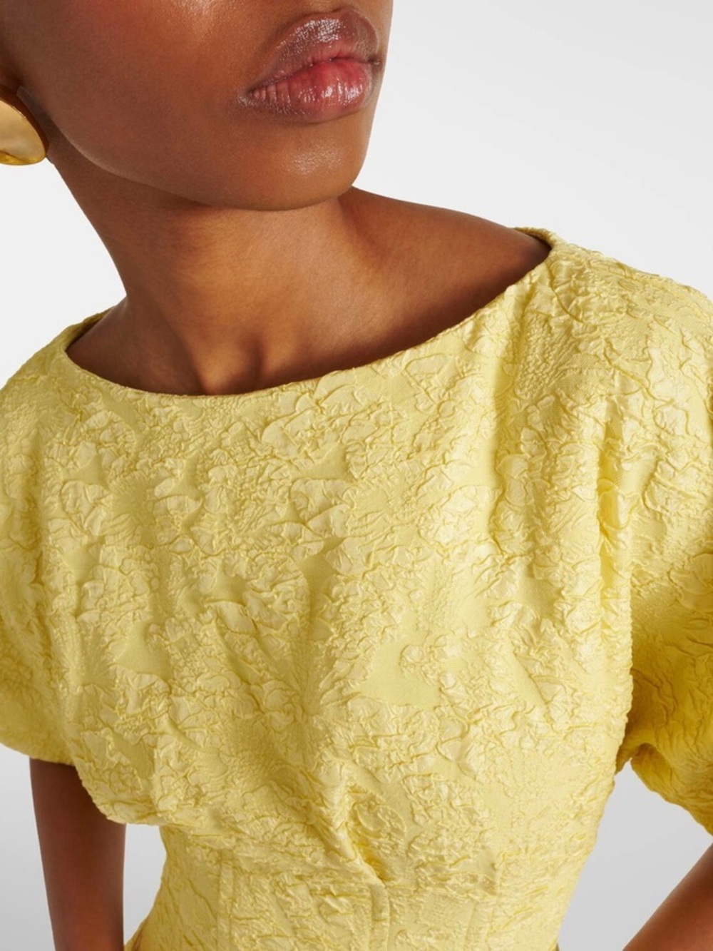 Jonathan Simkhai | Rosalie Yellow Textured Jacquard Maxi Dress Size 4 - Picture 10 of 11